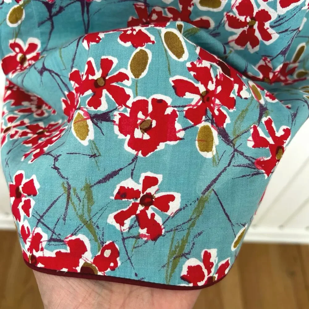 Vintage Lucky Brand Mandarin Collar Floral Top Sleeveless Cotton Large - Picture 2 of 9